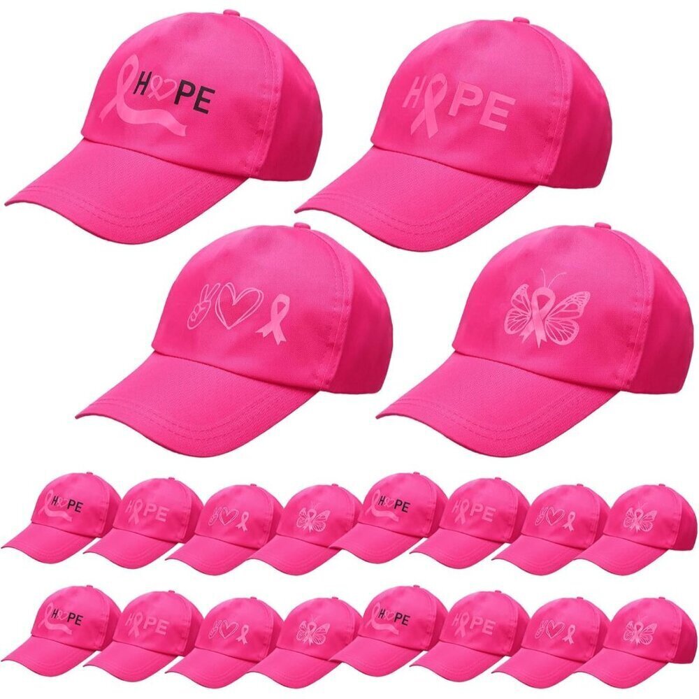 Women Cancer Awareness Baseball Caps Set 20 Pack Adjustable Unisex Hats